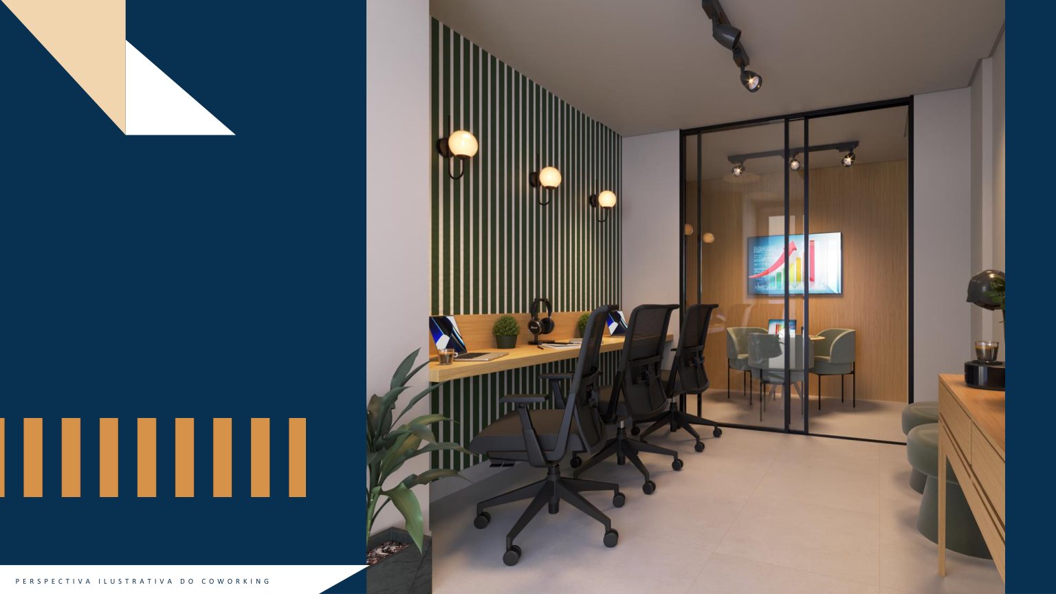 Perspectiva ilustrativa do coworking